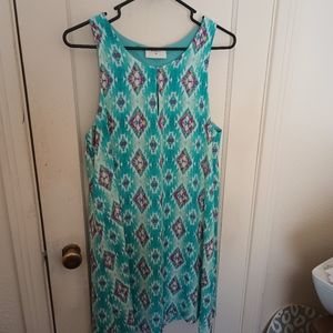 Medium Everly Turquoise Aztec Print Dress